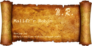 Mallár Robin névjegykártya